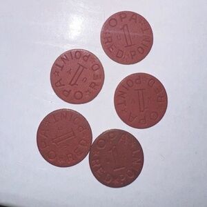 WW2 Rationing Token - OPA Red Point - Set of 5